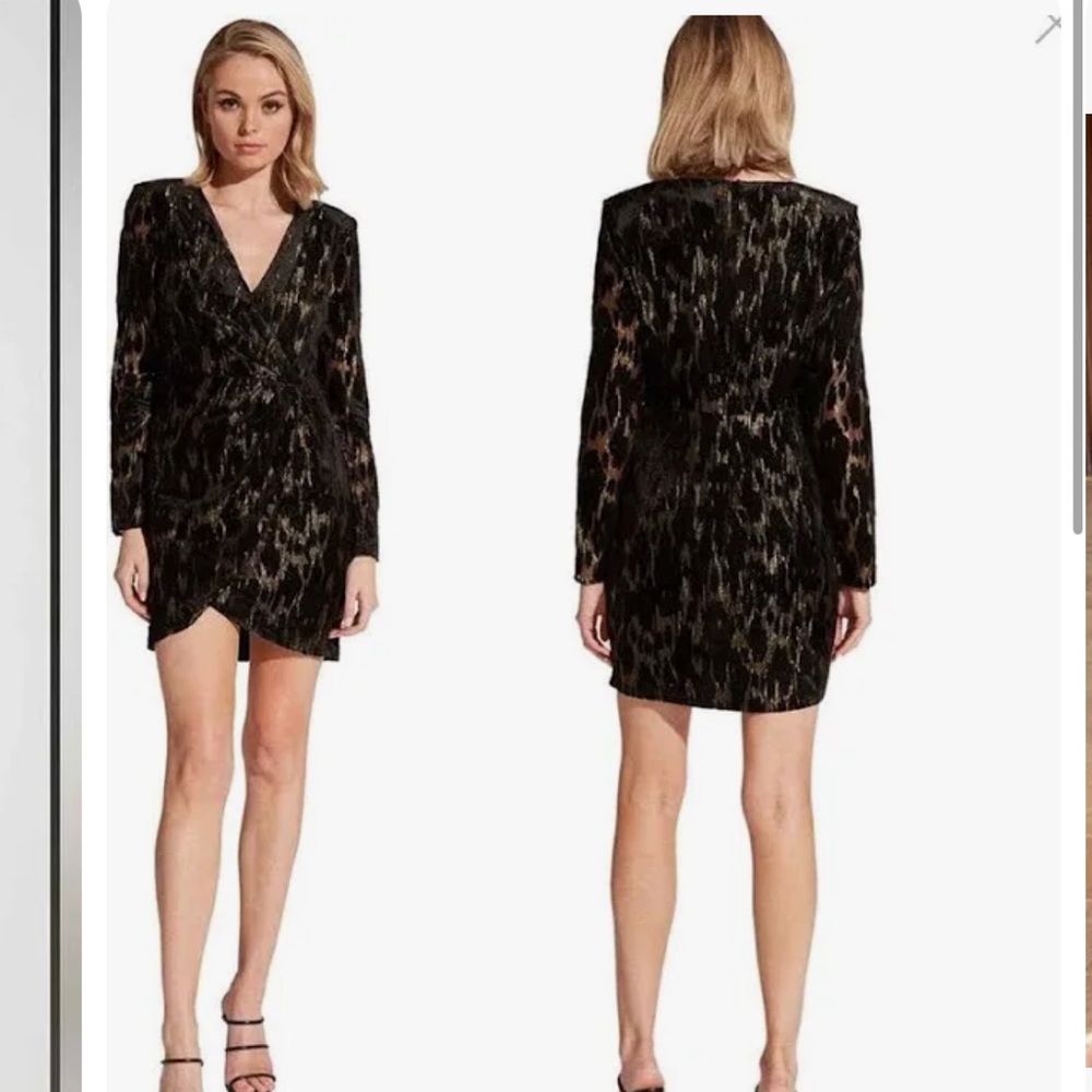 Bardot Ariela Metallic Gold and Black Mini Dress | M (8)